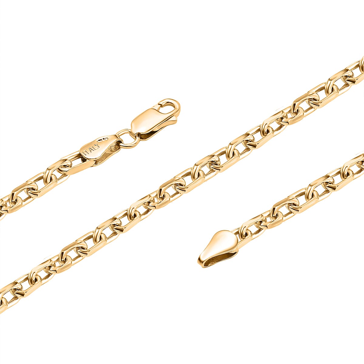 Italian Made One Time Close Out Deal - Yellow Gold Overlay Sterling Silver Cable Necklace (Size - 20), Silver Wt. 20.05 Gms