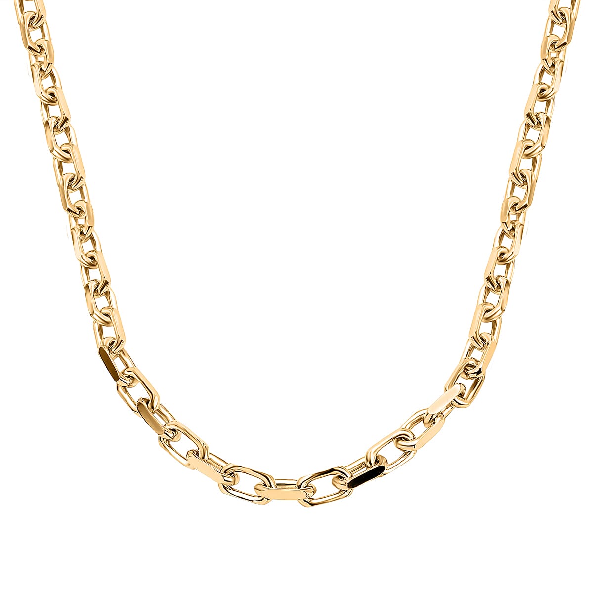 Italian Made One Time Close Out Deal - Yellow Gold Overlay Sterling Silver Cable Necklace (Size - 20), Silver Wt. 20.05 Gms