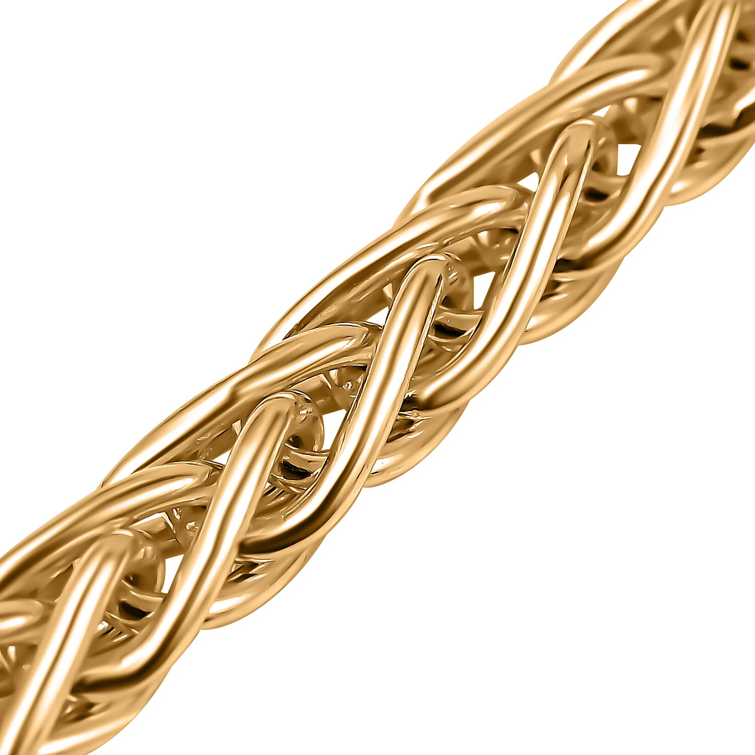 Italian Made 14K Gold Overlay Sterling Silver Spiga Necklace (Size 30) Silver Wt. 35.31 Gms.