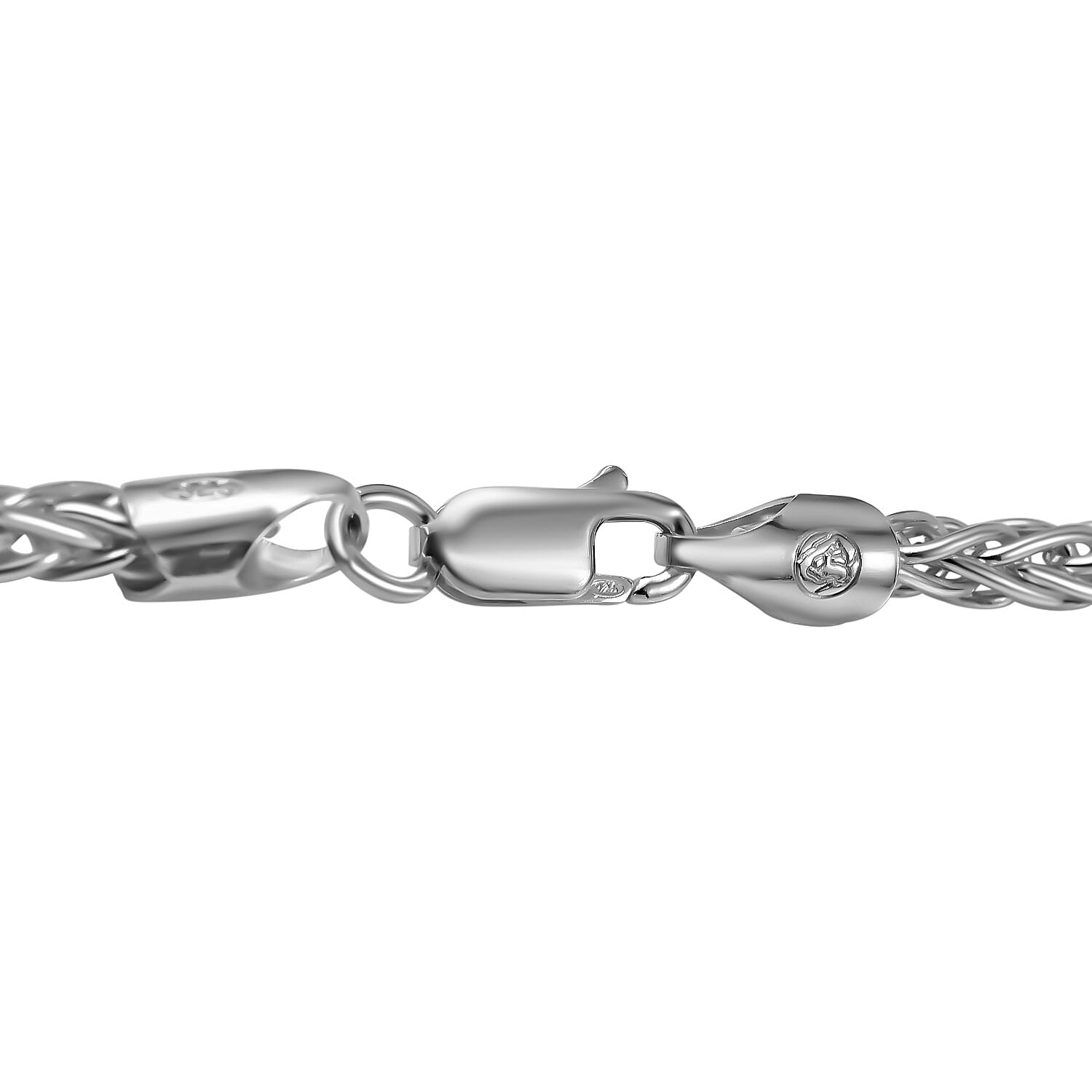SHOWSTOPPER - Italian Made Platinum Overlay Sterling Silver Spiga Necklace (Size 30) with Lobster Clasp, Silver Wt. 32.00 Gms