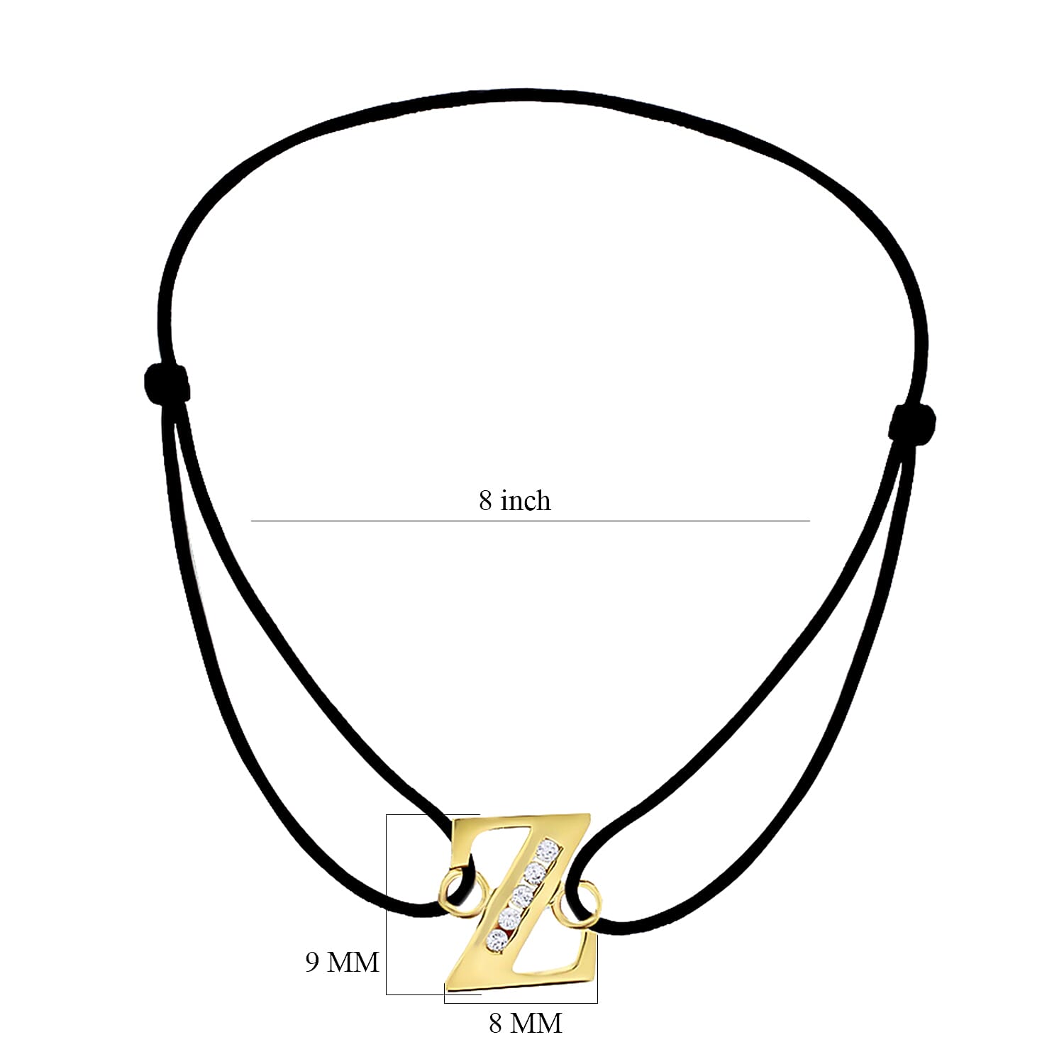 9K Yellow Gold  A   Cubic Zirconia  Bracelet (Size - 8) 0.03 ct,  Gold Wt. 0.49 Gms  0.025  Ct.