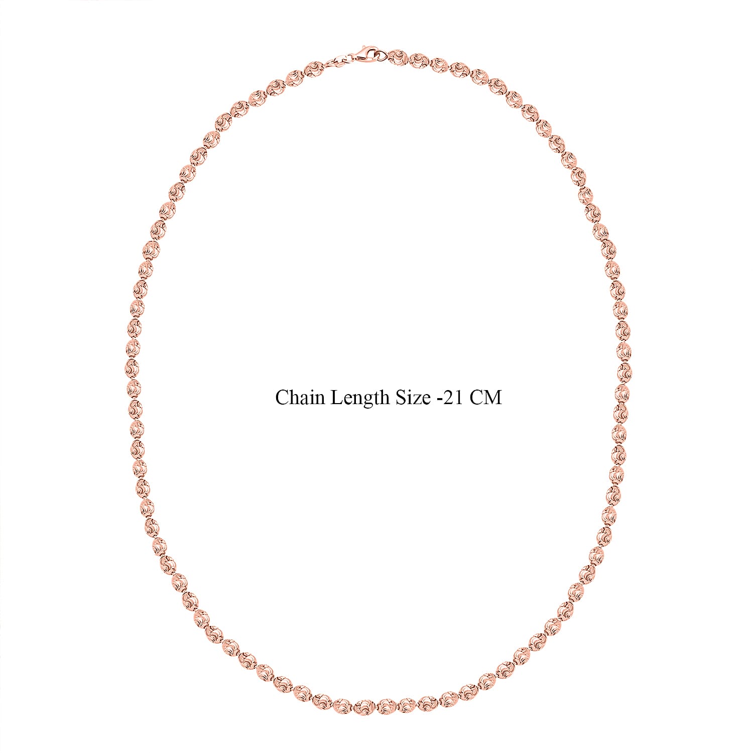 Italian Closeout Diamond Cut Chicco Necklace in Rose Gold Overlay Sterling Silver (Size - 22), 14.62 Gms