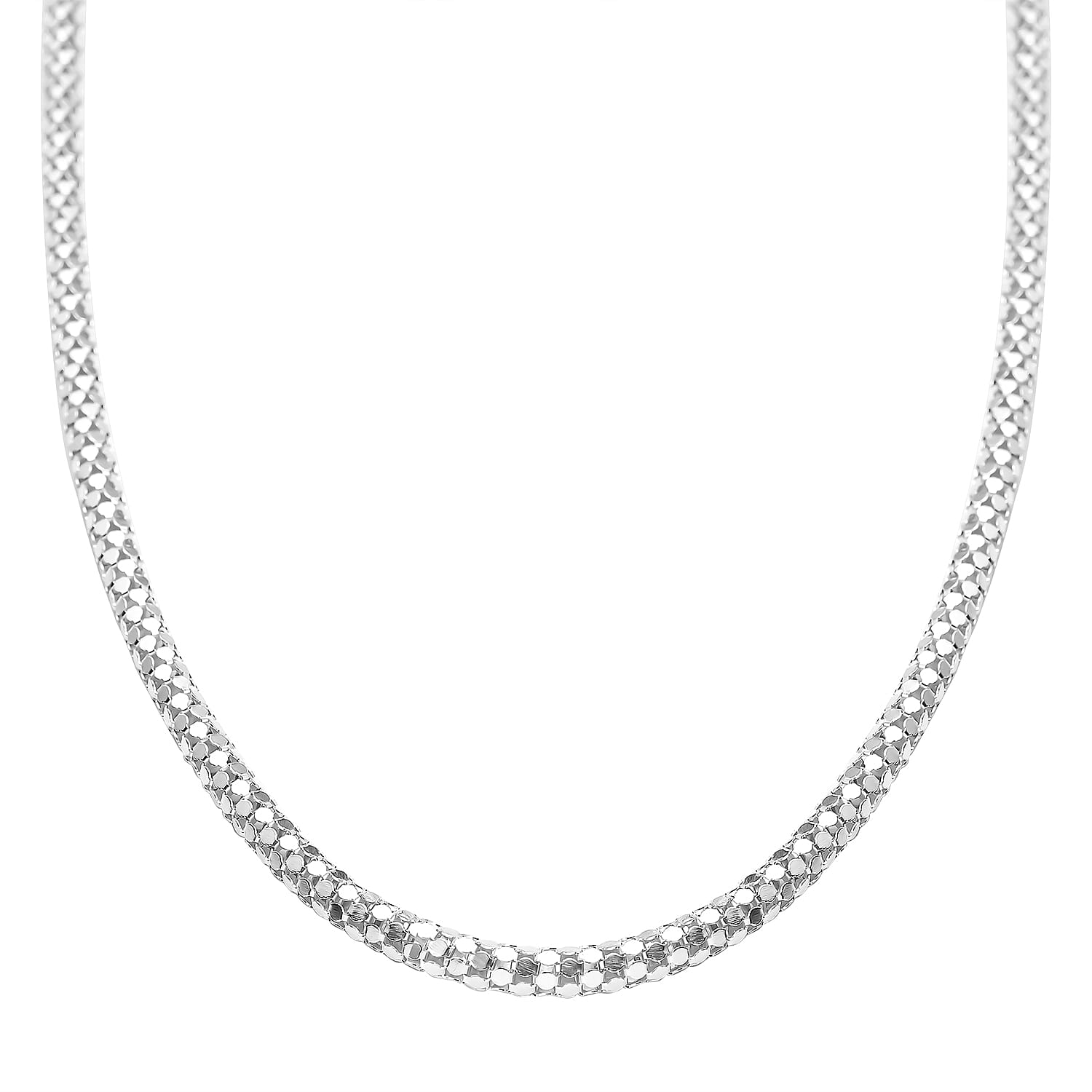 Italian Made- Sterling Silver Popcorn Necklace (Size - 30), Silver Wt. 23.10 Gms
