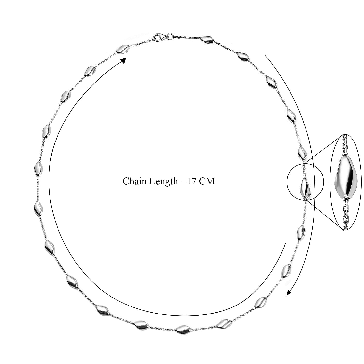 Italian Closeout Designer Inspired Sterling Silver Station Necklace (Size - 20)