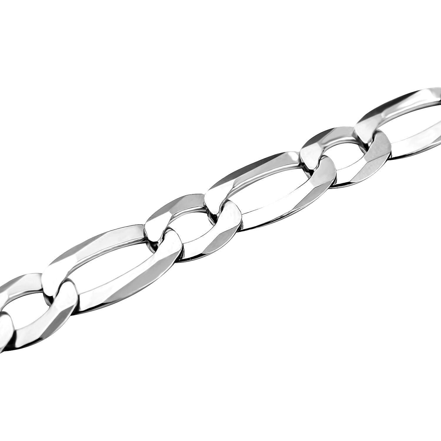 Vicenza Closeout - Sterling Silver Figaro Bracelet (Size - 8), Silver Wt. 12.26 Gms