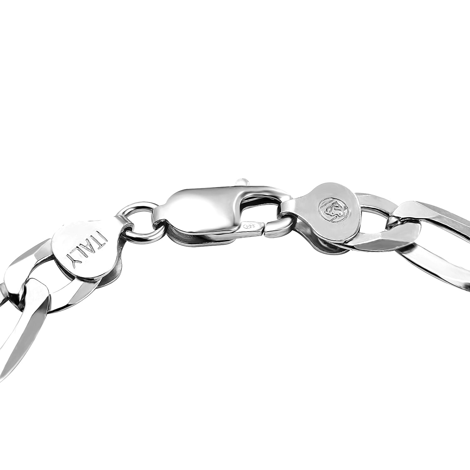 Vicenza Closeout - Sterling Silver Figaro Bracelet (Size - 8), Silver Wt. 12.26 Gms
