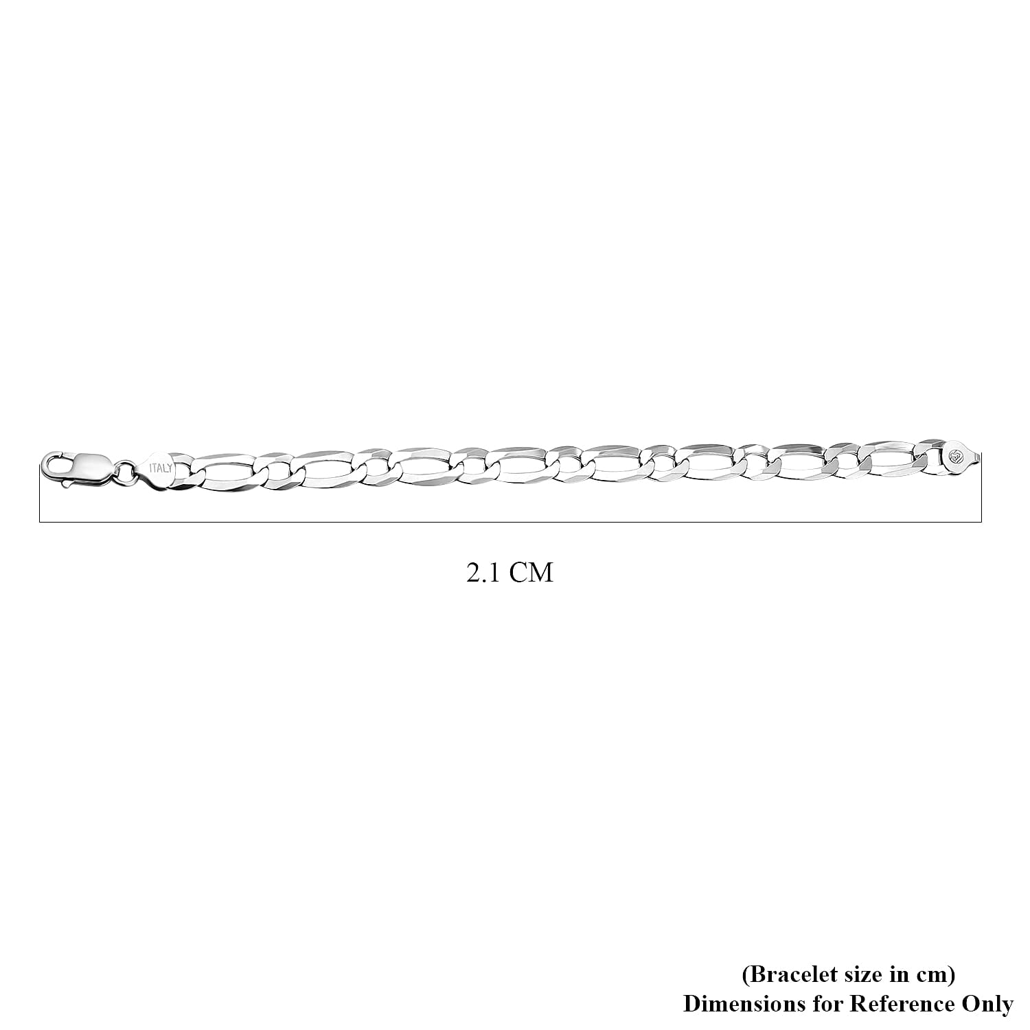 Vicenza Closeout - Sterling Silver Figaro Bracelet (Size - 8), Silver Wt. 12.26 Gms