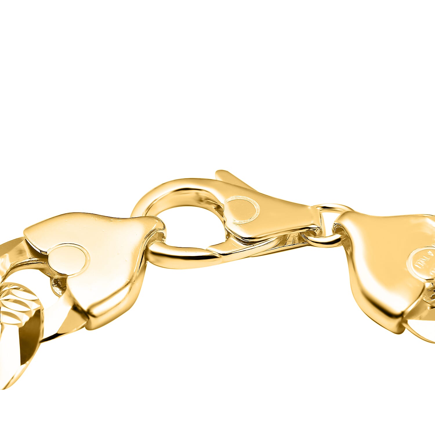 Yellow Gold Overlay Sterling Silver Curb Bracelet (Size - 8), Silver Wt. 49.84 Gms