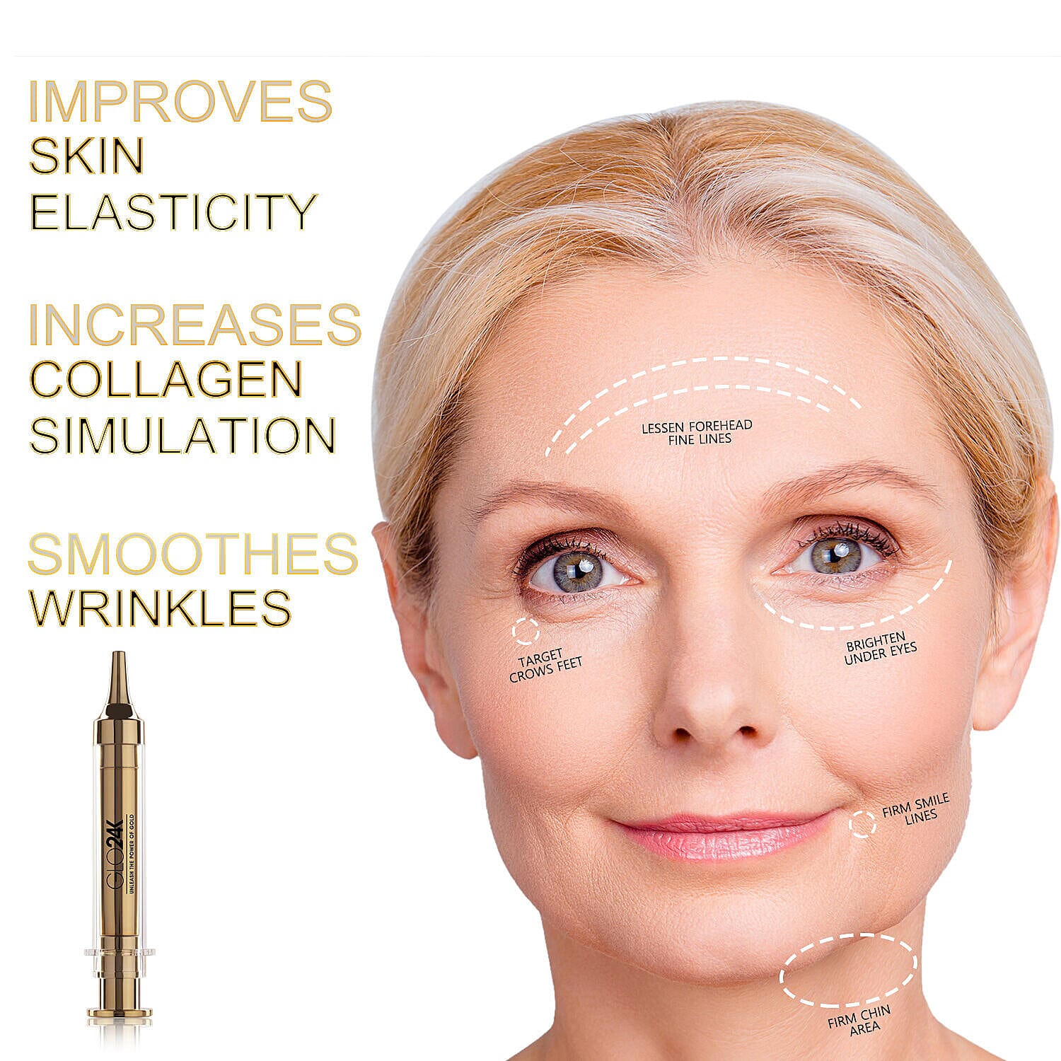 GLO24K - Express Non-Surgical Anti-Aging Facelift Cream (Syringe)