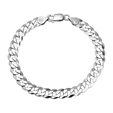 Mega Close Out - Sterling Silver Curb Bracelet (Size - 7.5), Silver Wt ...