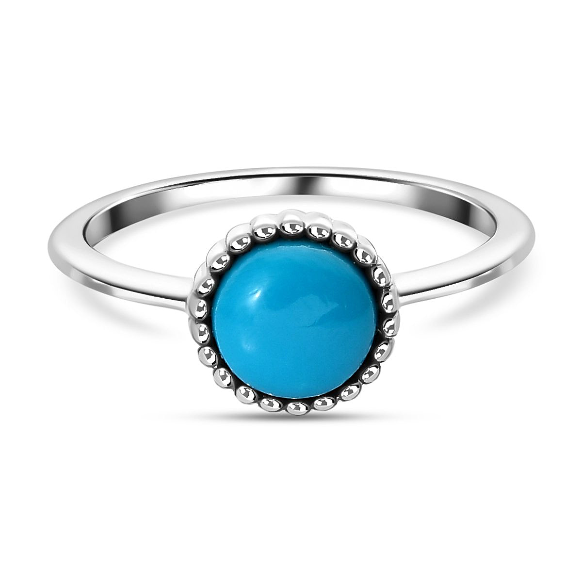 Arizona Sleeping Beauty Turquoise Ring in Platinum Overlay Sterling Silver  1.40 Ct