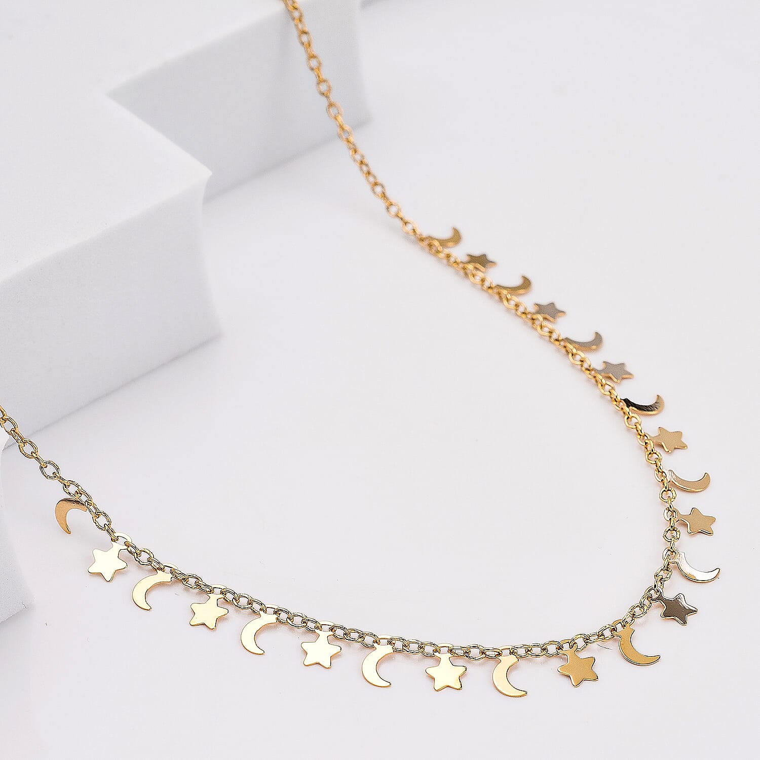 Vicenza Collection- 9K Yellow Gold Crescent Moon Necklace (Size - 20), Gold Wt. 4.00 Gms