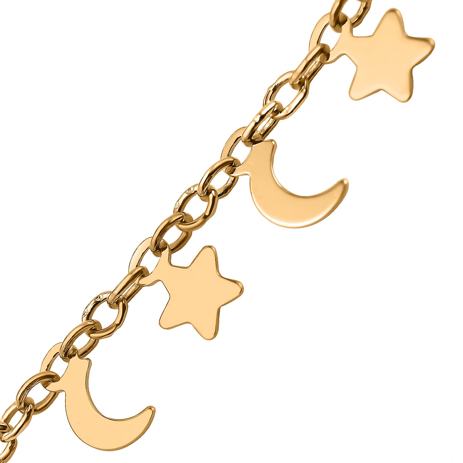 Vicenza Collection- 9K Yellow Gold Crescent Moon Necklace (Size - 20), Gold Wt. 4.00 Gms