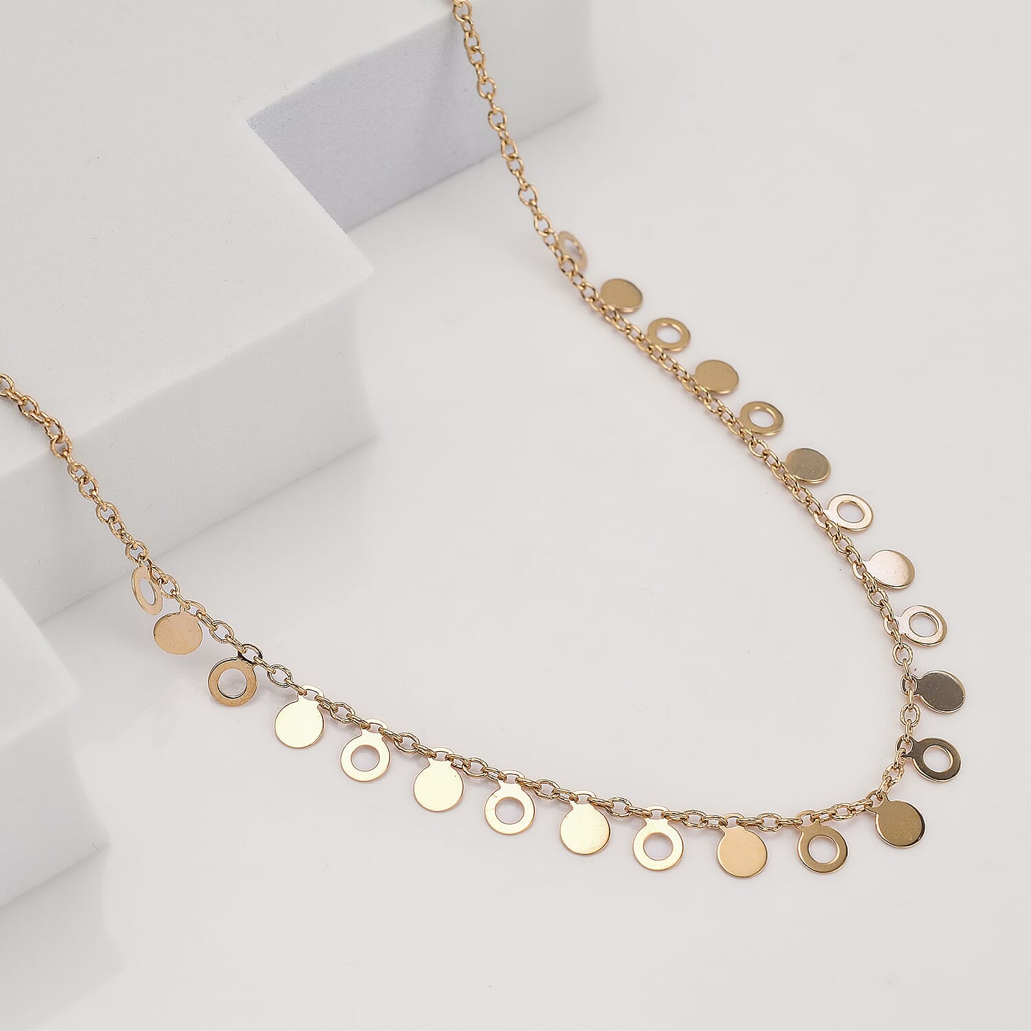 Vicenza Collection- 9K Yellow Gold Circle Necklace (Size - 20), Gold Wt. 4.01 Gms