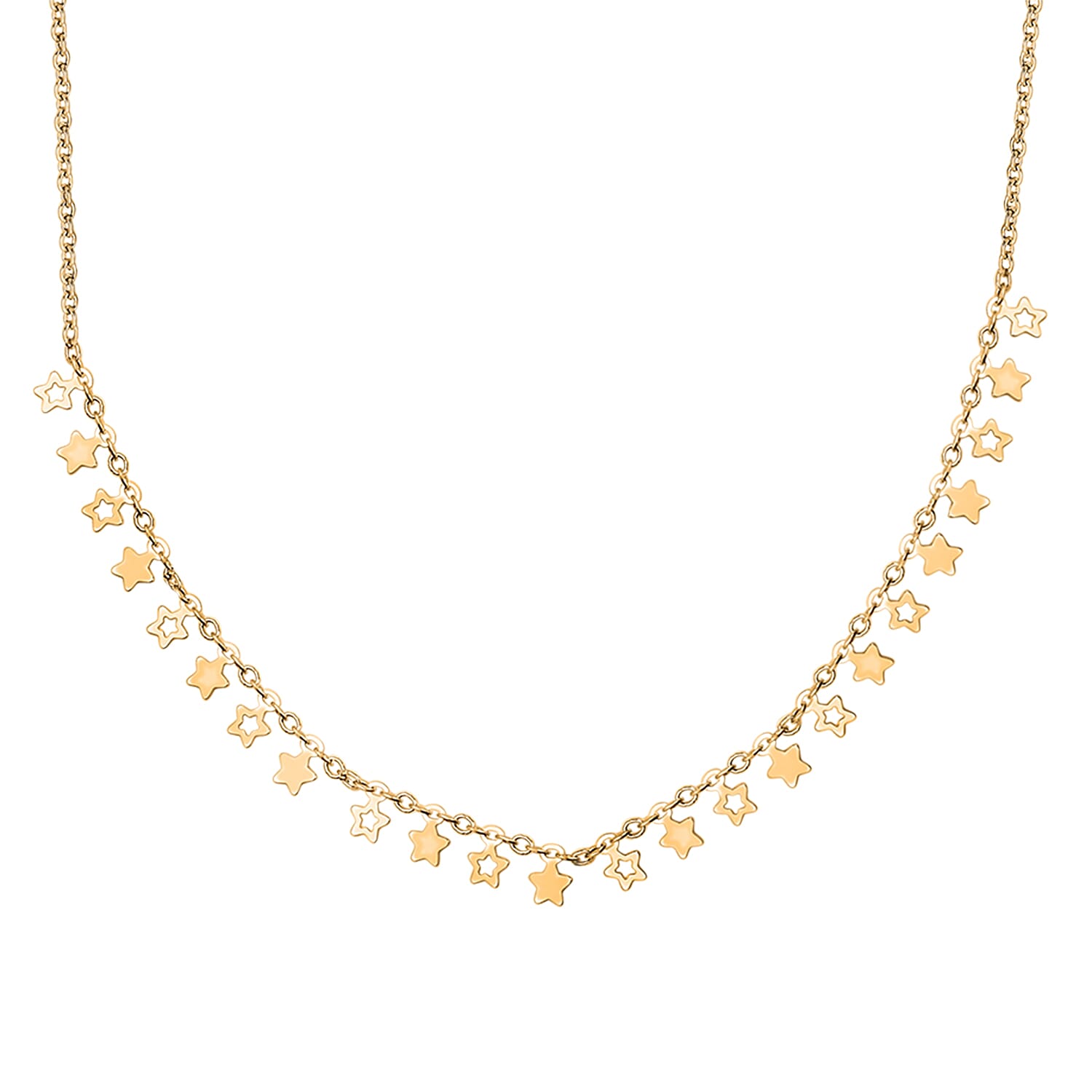 Vicenza Collection- 9K Yellow Gold Star Necklace (Size - 20), Gold Wt. 4.00 Gms