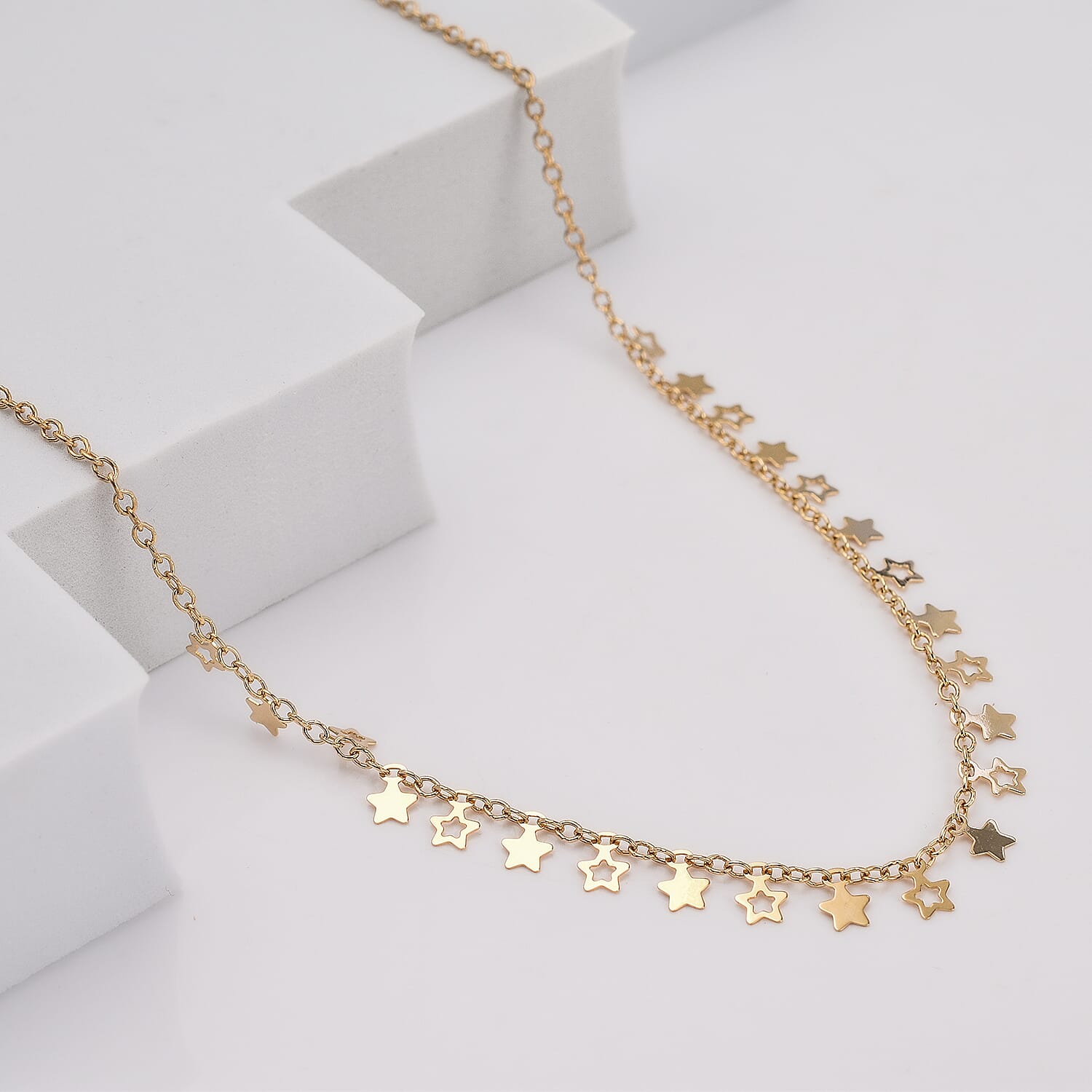 Vicenza Collection- 9K Yellow Gold Star Necklace (Size - 20), Gold Wt. 4.00 Gms