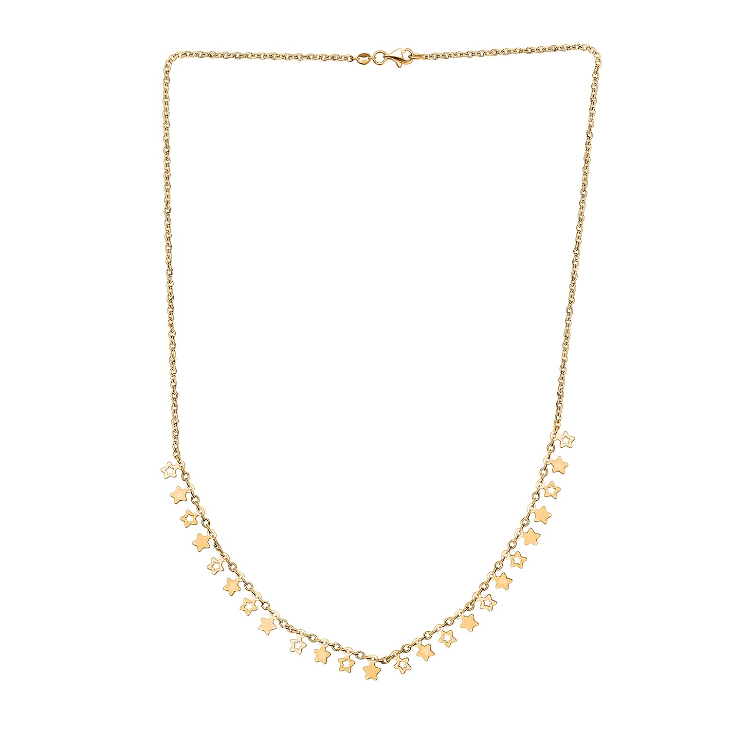 Vicenza Collection- 9K Yellow Gold Star Necklace (Size - 20), Gold Wt. 4.00 Gms