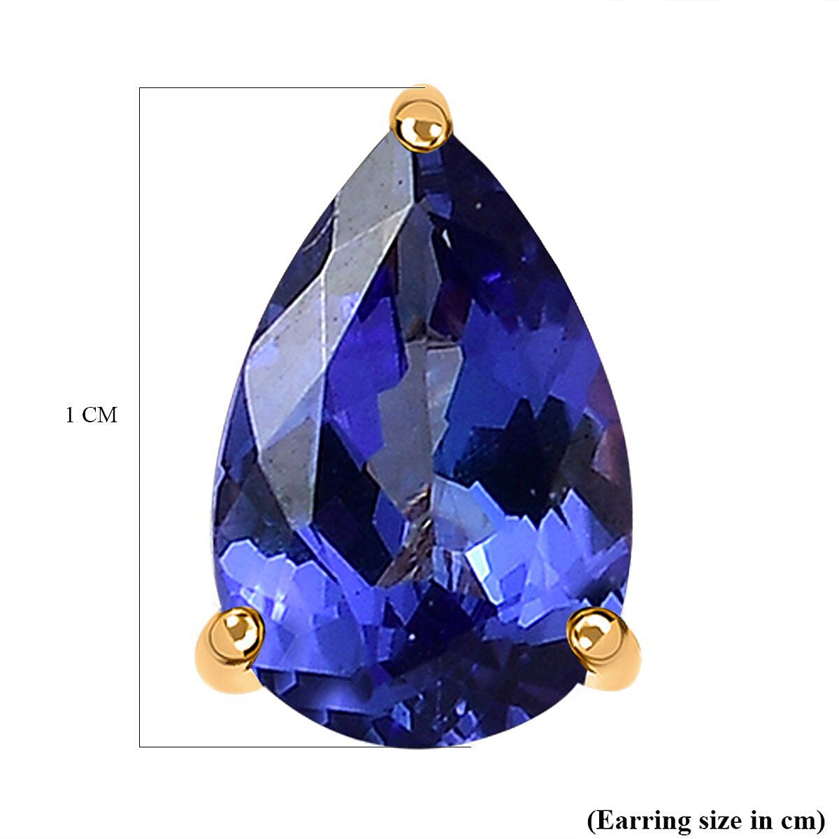 9K Yellow Gold Tanzanite Stud Earrings 2.61 Ct.