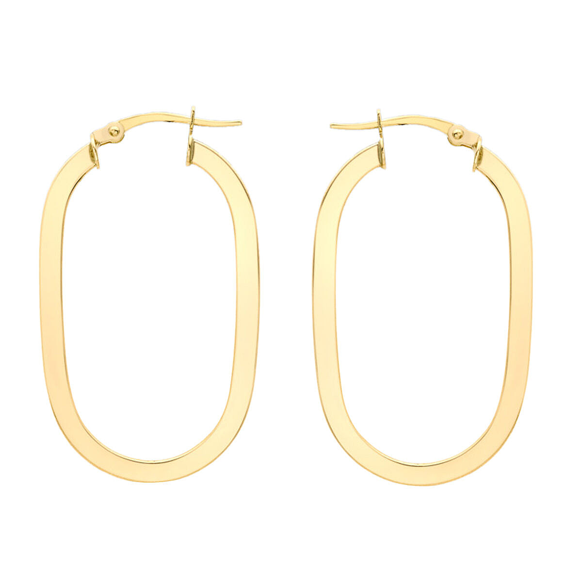 Vicenza Closeout - 9K Yellow Gold Large Oval Hoop Earrings