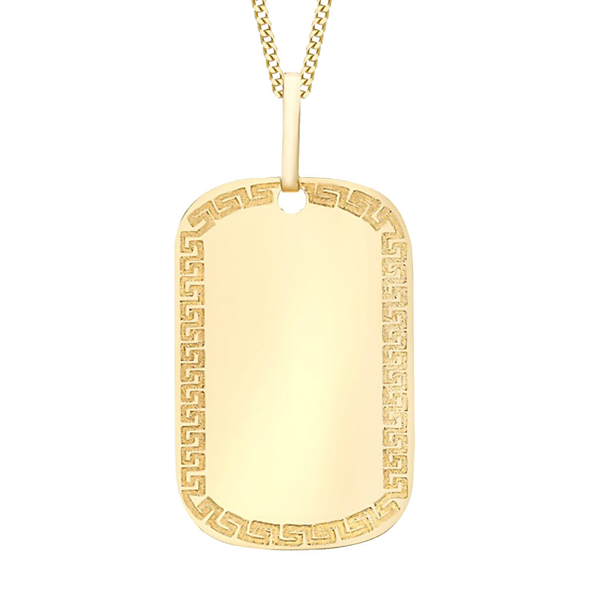 9K Yellow Gold Greek Key Pendant