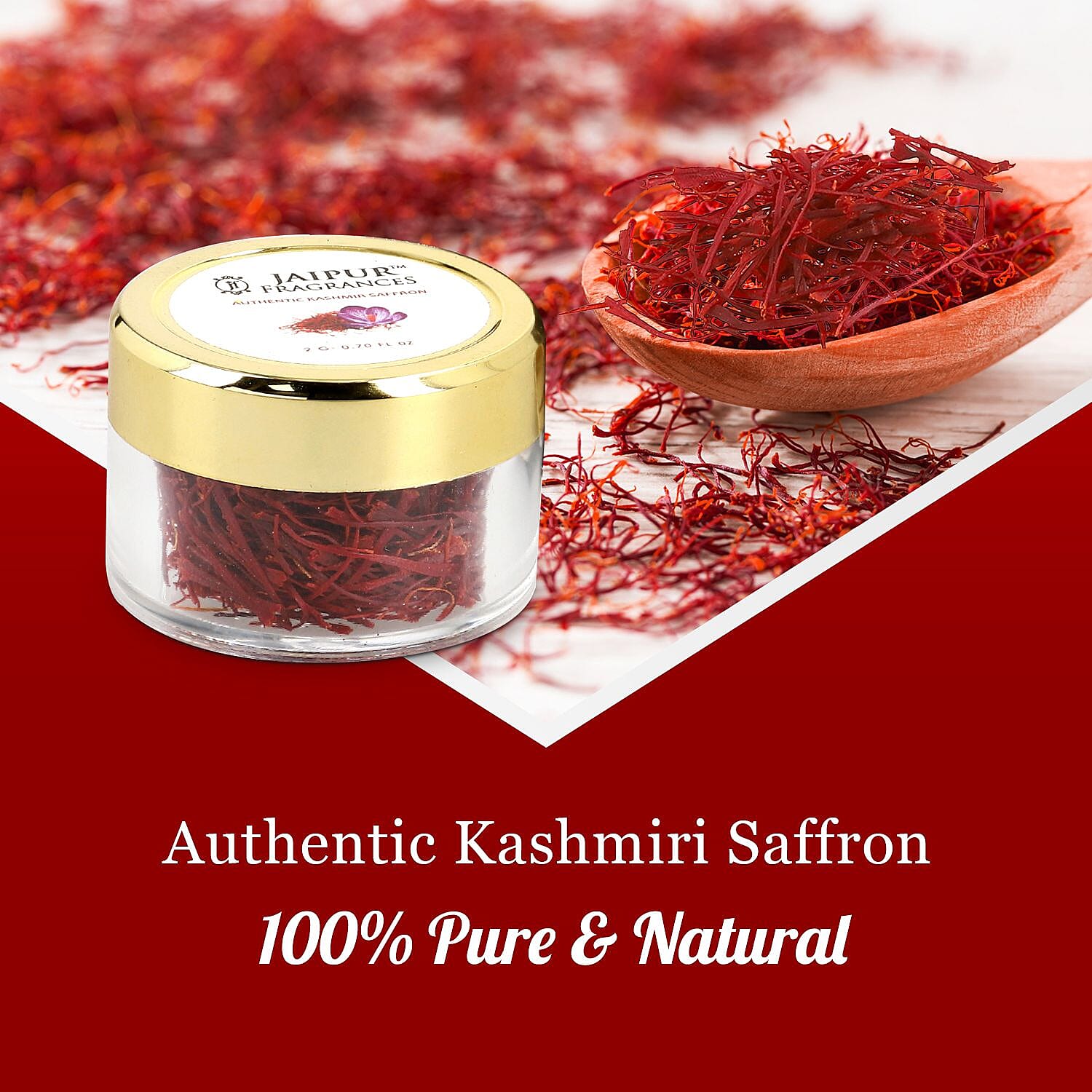 Certified 100% Pure & Natural KASHMIRI Mongra Grade Saffron - 2 GM