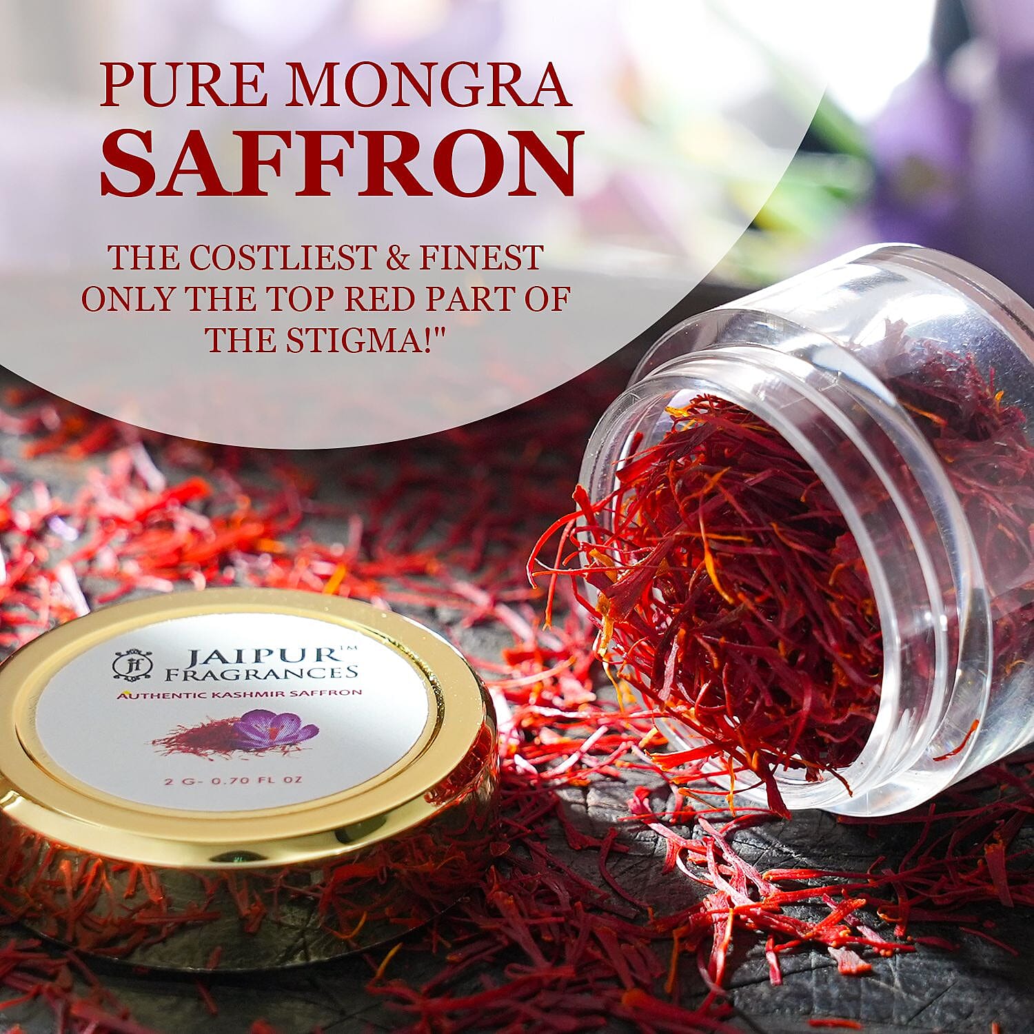 Certified 100% Pure & Natural KASHMIRI Mongra Grade Saffron - 2 GM