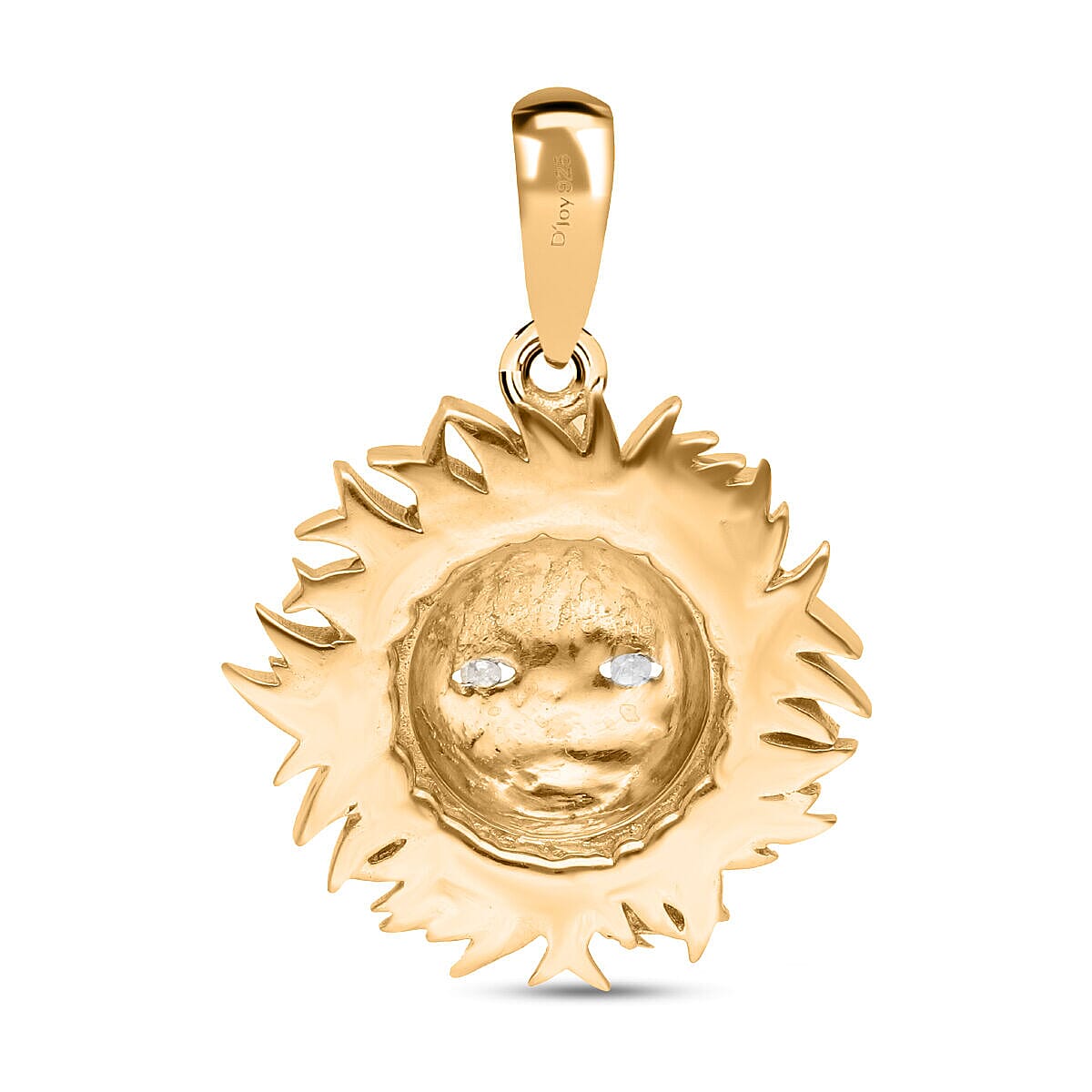 Diamond Sun Pendant in Yellow Gold Vermeil Plated Sterling Silver