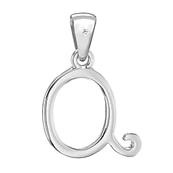 White Diamond  Pendant in Rhodium Overlay Sterling Silver 0.01 ct  0.005  Ct.