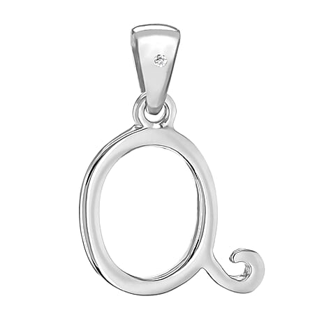 White Diamond  Pendant in Rhodium Overlay Sterling Silver 0.01 ct  0.005  Ct.