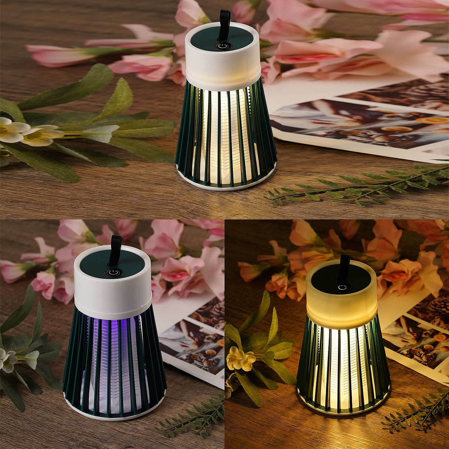 Ultraviolet 2 in 1 Insect Exterminator with Two Light Modes (Rechargeable Lithium Battery - 1200mA  - USB) - Green - White