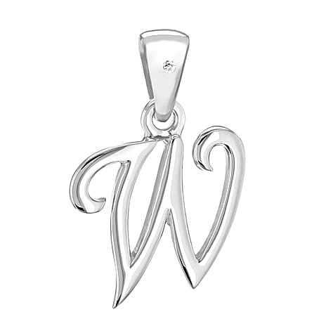 White Diamond  Pendant in Rhodium Overlay Sterling Silver 0.01 ct  0.005  Ct.