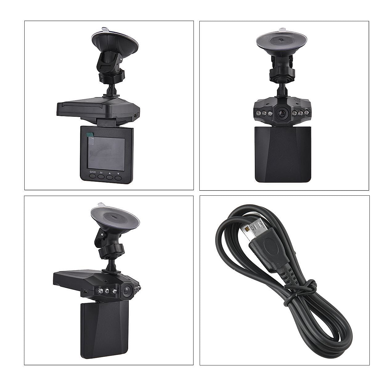 Dash Cam Plus with Foldable Screen - 8GB Memory Card, Playback Crystal-Clear Video,Loop Recording and Enhanced Night Vision.(Small Size 10x9x6 cm) - Black