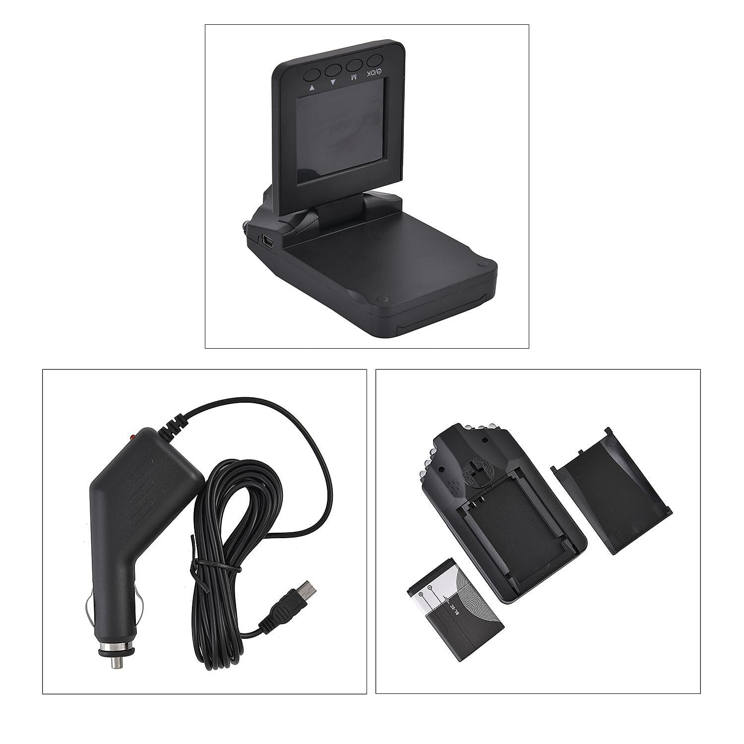 Dash Cam Plus with Foldable Screen - 8GB Memory Card, Playback Crystal-Clear Video,Loop Recording and Enhanced Night Vision.(Small Size 10x9x6 cm) - Black