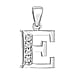 E Initial Pendant in Sterling Silver Rhodium Plated Cubic Zirconia 9.4mm x 18.3mm