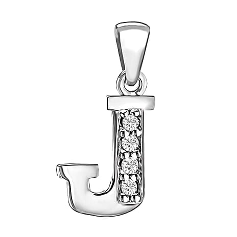 Cubic Zirconia  Pendant in Rhodium Overlay Sterling Silver 0.16 ct  0.160  Ct.