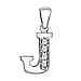J Initial Pendant in Sterling Silver Rhodium Plated Cubic Zirconia 7.7mm x 18.1mm