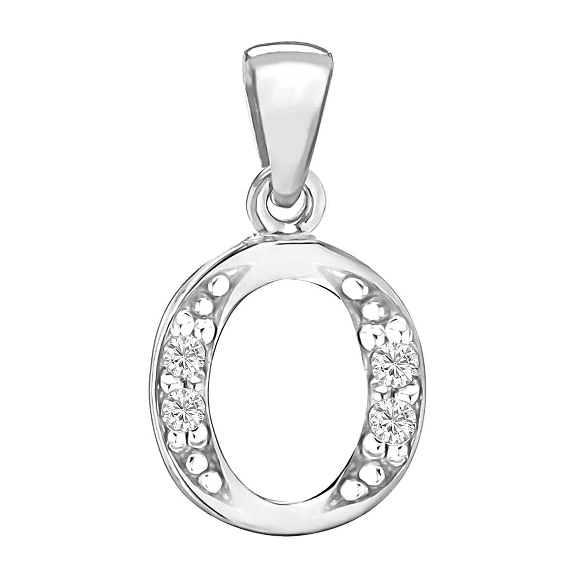 Cubic Zirconia  Pendant in Rhodium Overlay Sterling Silver 0.16 ct  0.160  Ct.