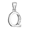 Q Initial Pendant in Sterling Silver Rhodium Plated Cubic Zirconia 10.3mm x 20mm