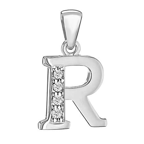 Cubic Zirconia  Pendant in Rhodium Overlay Sterling Silver 0.16 ct  0.160  Ct.