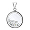 A Initial Floating Case Pendant in Sterling Silver Cubic Zirconia 14mm x 22mm