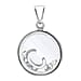 C Initial Floating Case Pendant in Sterling Silver Cubic Zirconia 14mm x 22mm