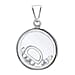 D Initial Floating Case Pendant in Sterling Silver Cubic Zirconia 14mm x 22mm