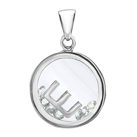 Cubic Zirconia  Pendant in Rhodium Overlay Sterling Silver 1.08 ct  1.080  Ct.