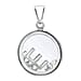 E Initial Floating Case Pendant in Sterling Silver Cubic Zirconia 14mm x 22mm