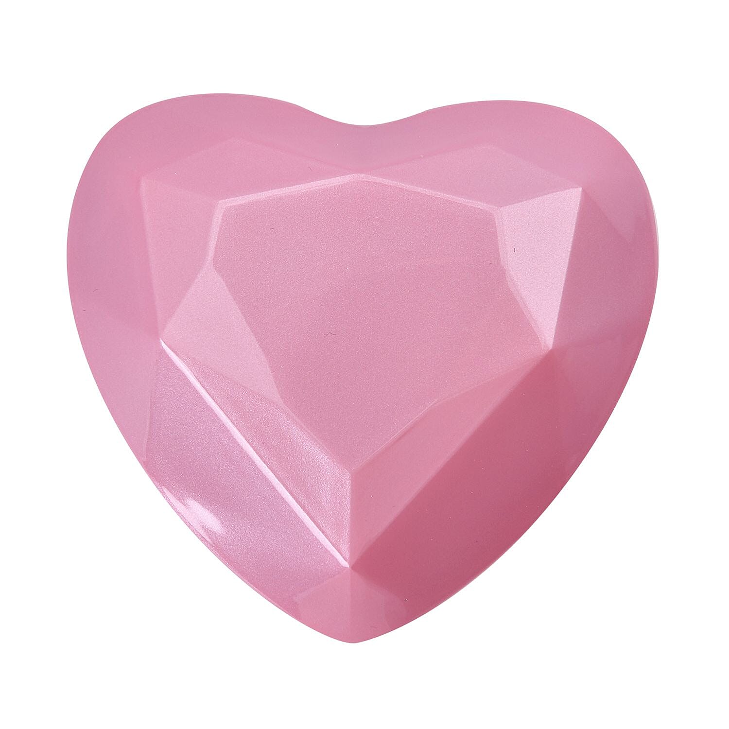 Heart Shaped Design Luxurious Ring Box with LED Light & Velvet Lining (Size 7x6x4 cm) - Pink