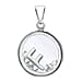 F Initial Floating Case Pendant in Sterling Silver Cubic Zirconia 14mm x 22mm