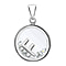 F Initial Floating Case Pendant in Sterling Silver Cubic Zirconia 14mm x 22mm