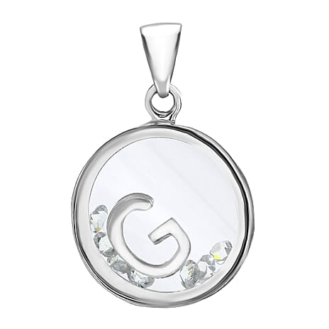 Cubic Zirconia  Pendant in Rhodium Overlay Sterling Silver 1.08 ct  1.080  Ct.