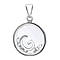 G Initial Floating Case Pendant in Sterling Silver Cubic Zirconia 14mm x 22mm