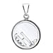 H Initial Floating Case Pendant in Sterling Silver Cubic Zirconia 14mm x 22mm
